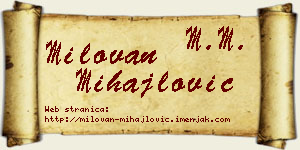 Milovan Mihajlović vizit kartica